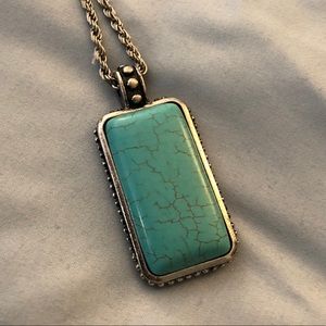 Long Turquoise Pendent Necklace